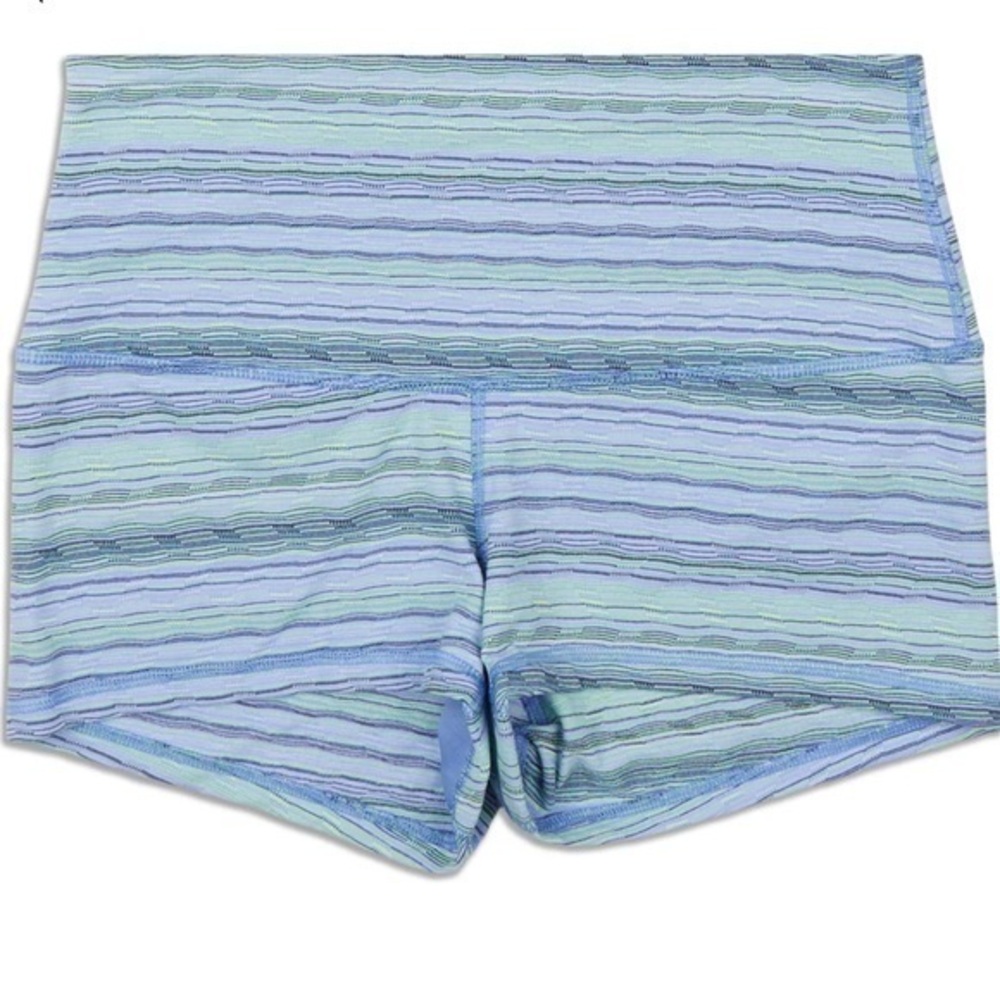 Lululemon Athletica Women's Boogie Shorts Roll Down Waist Space Dye Blue Size 4